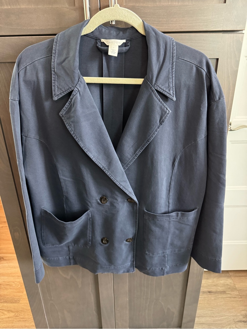 Caslon Double-Breasted Dark Blue Blazer